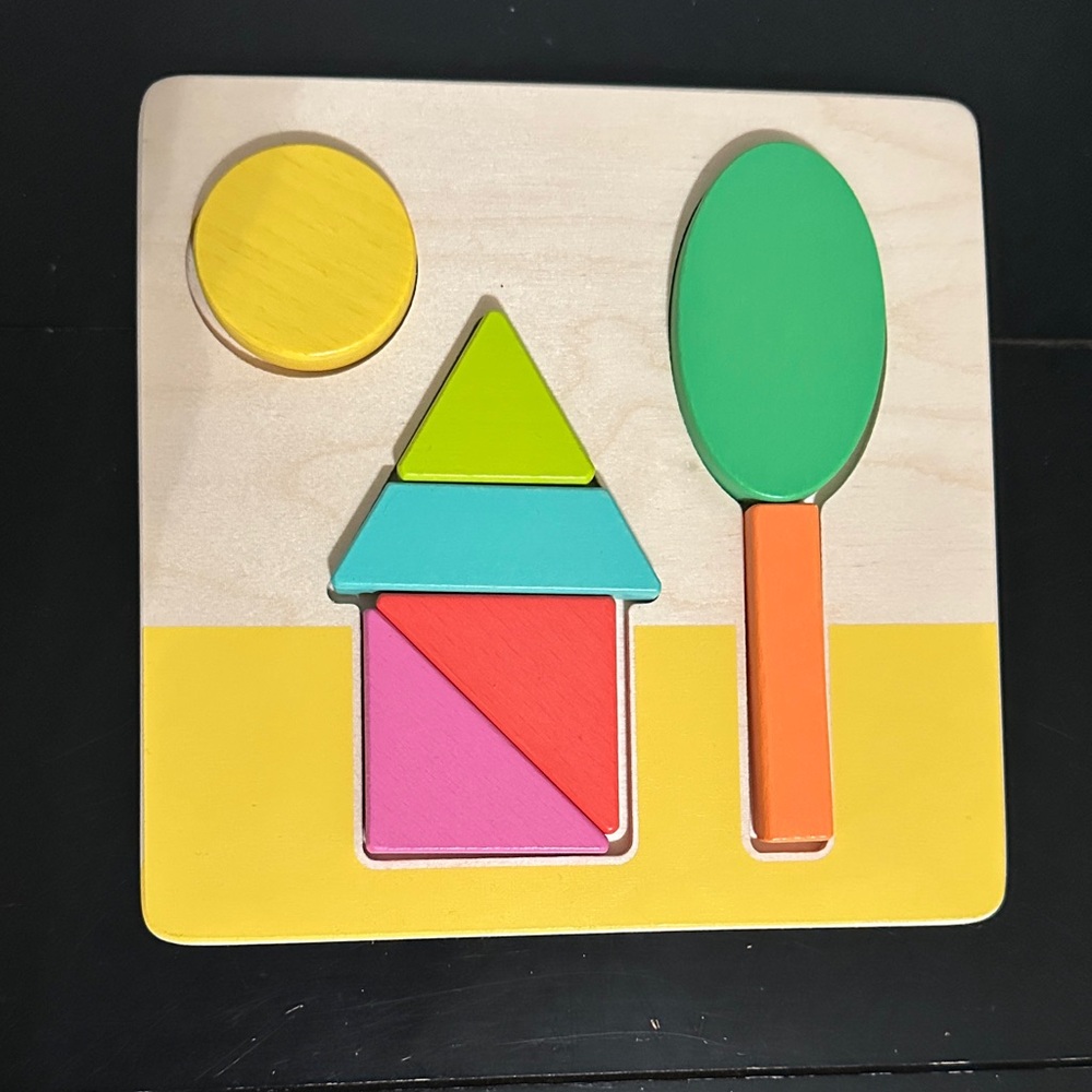 LOVEVERY double sided Vibrant Wooden Building Puzzle for Kids